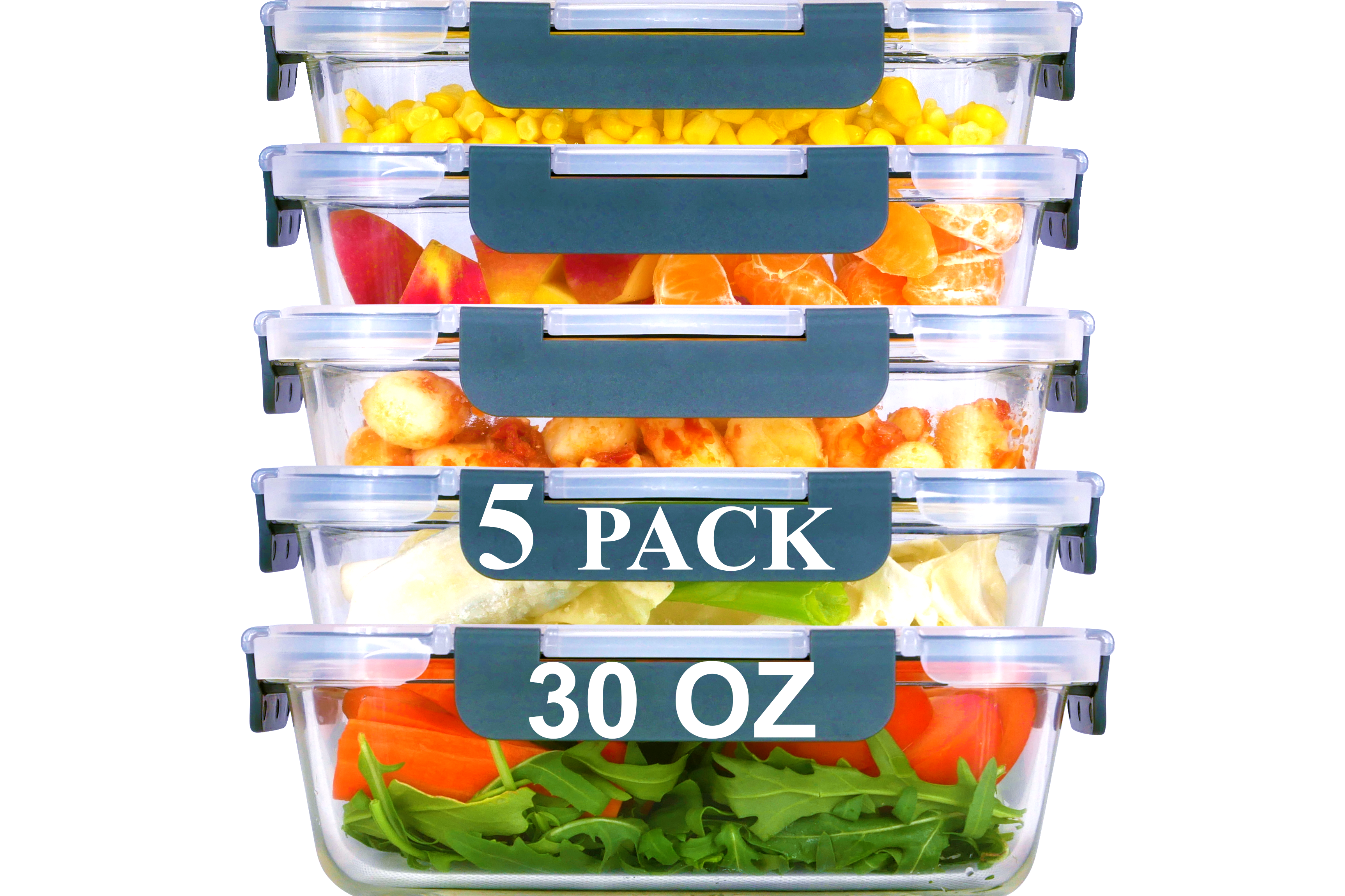 Brieftons Borosilicate Glass Containers (Pack of 5)