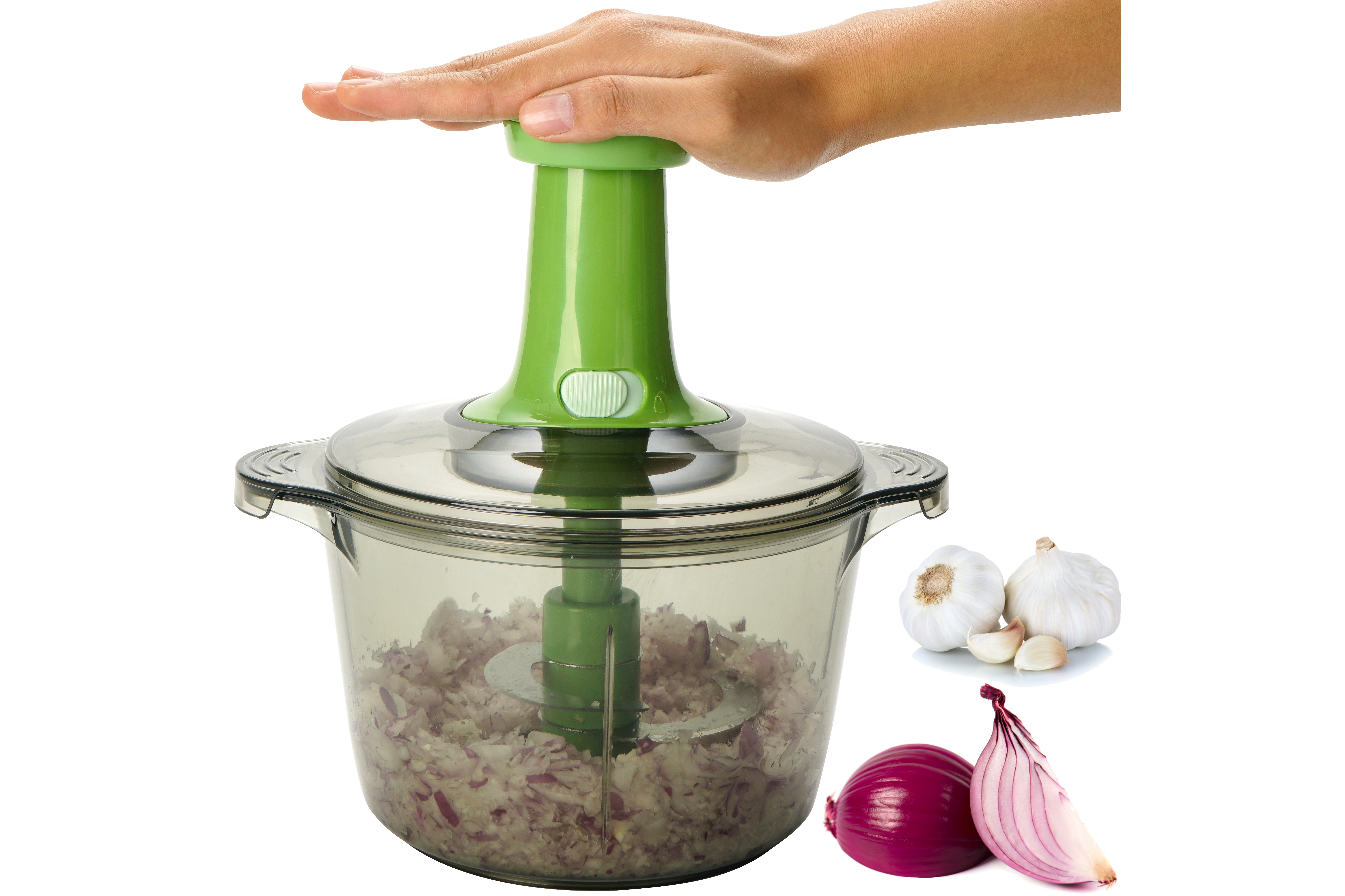 Brieftons Express Manual Food Chopper: Large 8.5-Cup, Hand Chopper  Vegetable Cutter to Chop Veggies, Fruits, Herbs, Garlic Onion Chopper for  Salsa