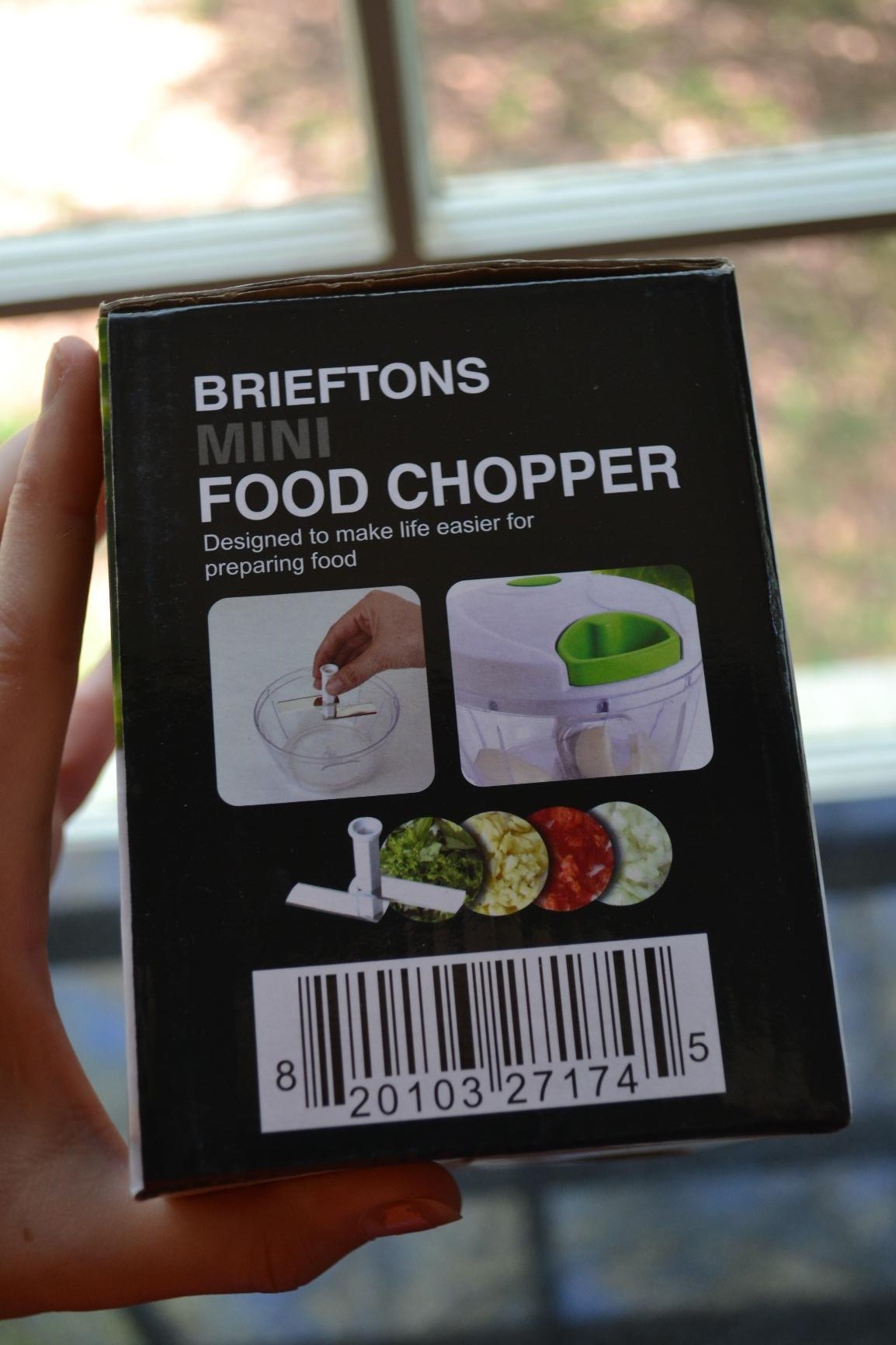 Brieftons Express Food Chopper: Large 6.8-cup, Quick & Powerful Manual Hand Held Chopper/Mixer to Chop Fruits, Vegetables, Herbs, Onions for Salsa