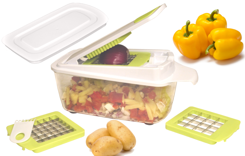 Brieftons Quickpush Food Chopper: Vegetable Chopper Dicer Slicer