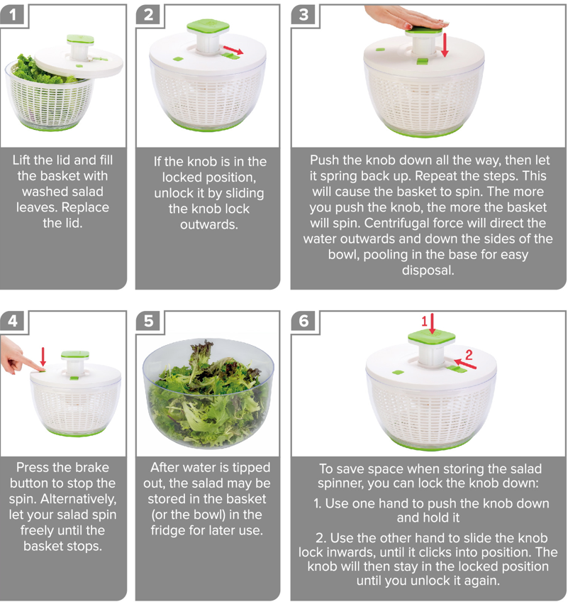 How to Use the Brieftons QuickPush Salad Spinner 